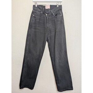 Revice Joey‎ Jeans Black Twisted Button Fly High Waisted Stretch Cotton Size 29